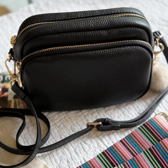 Pom Pom London Mayfair crossbody bag in Black - ** Includes THREE straps! ** - Picture 2 of 6
